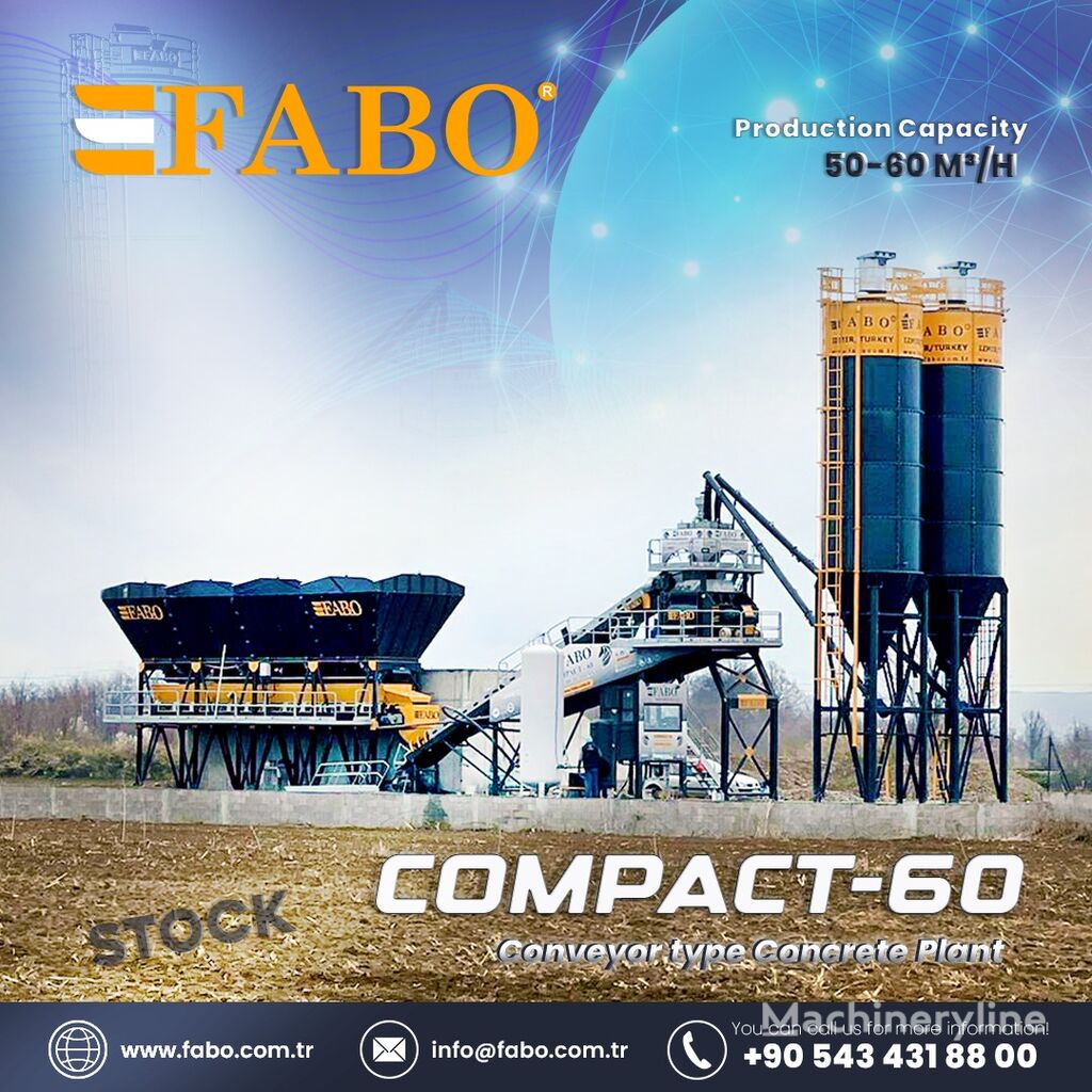 central de betão FABO COMPACT-60 CONCRETE PLANT | CONVEYOR TYPE novo