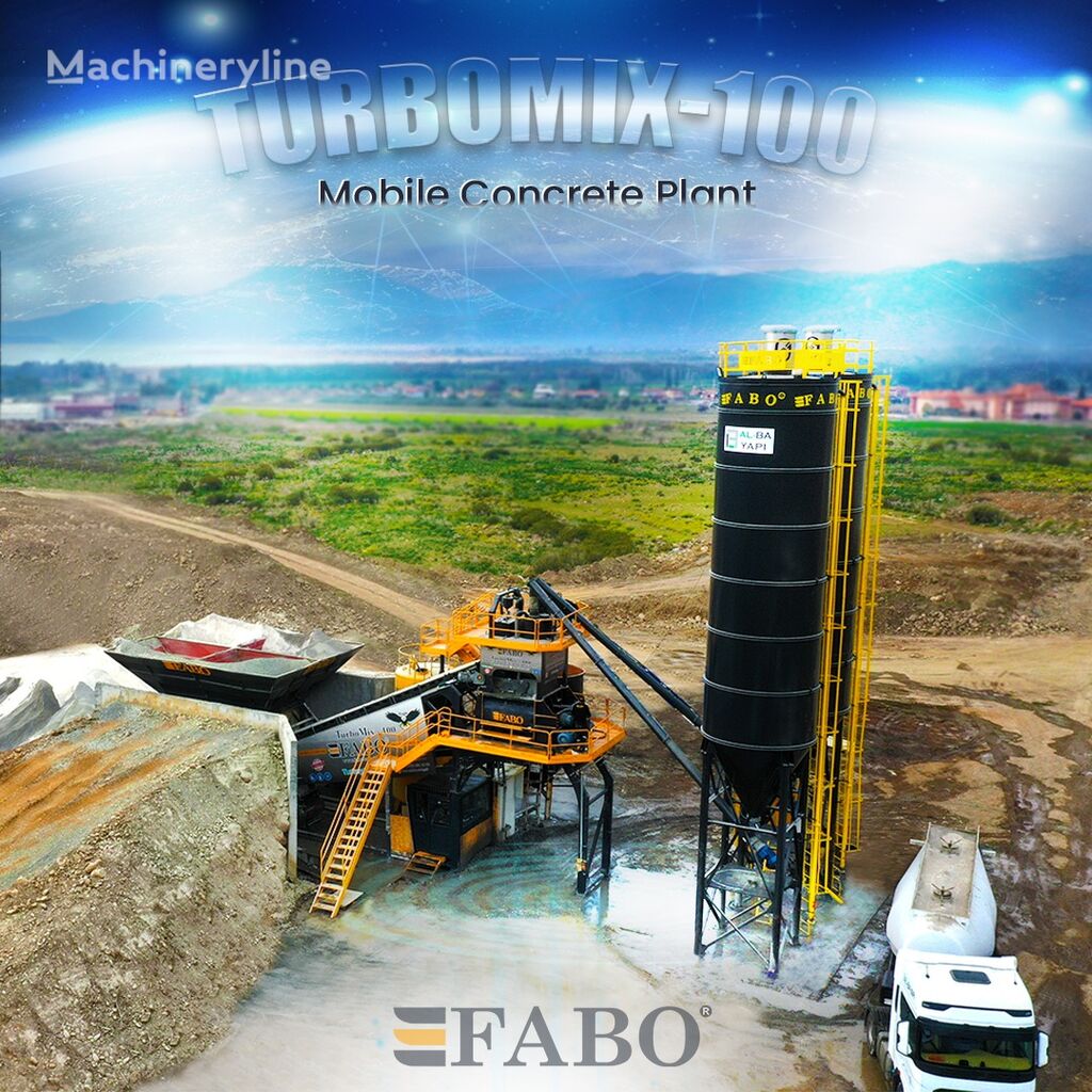 central de betão FABO TURBOMIX-100 Mobile Concrete Batching Plant novo